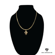 14k Bonded Gold Necklace with LV Panda Bear Pendant