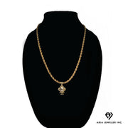 14k Bonded Gold Necklace with LV Panda Bear Pendant