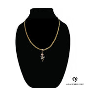 Chain with Pink Rose Pendant