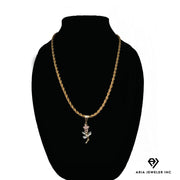 Chain with Pink Rose Pendant