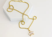 Chain with Gold Diamond Crown Pendant