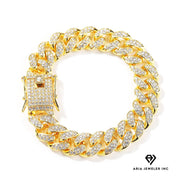 Bling Gold or silver Cuban Link bracelet with Key lock P30
