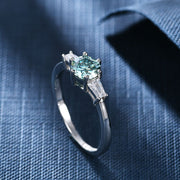 1ct Green Moissanite Ring