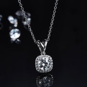 VVS1 Moissanite Bridal Square Pendant Necklace Earrings Set
