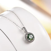1ct Green Moissanite Necklace