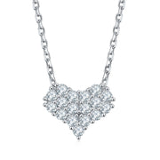 Moissanite Heart Necklace Earrings Set