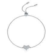 Moissanite Heart Necklace Earrings Set