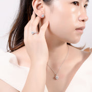 Heart Moissanite Jewelry Set