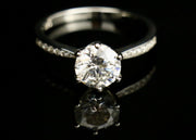 2.0c Moissanite ring in silver