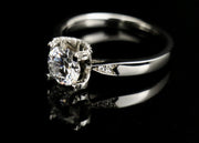 1.0c Moissanite ring in silver