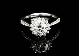 1.0ct Flower Moissanite Ring