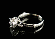 1.0c Flower Moissanite ring in silver