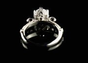 1.0c Flower Moissanite ring in silver