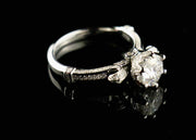 1.0c Flower Moissanite ring in silver