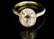1.5Carat Solid  gold plated Engagement Rings for Women, Real Moissanite Diamond Ring, Anniversary Wedding Rings Jewelry Gift for Women by Aria Jeweler