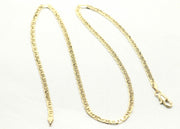 14k gold plated mariner chain with round diamond saint mary charm