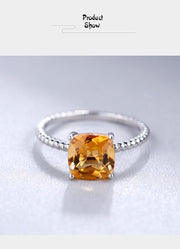 Silver Ring with 2.60ct Round Natural Citrine