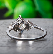 14k White  gold plated Moissanite Ring