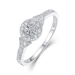 10K White Gold Moissanite Ring