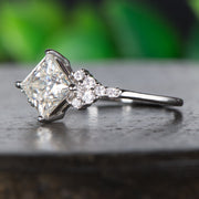 14k White  gold plated Moissanite Ring