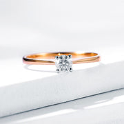 10k/14k Rose  gold plated Moissanite Ring
