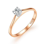 10k/14k Rose  gold plated Moissanite Ring