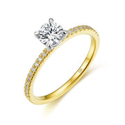 10K Yellow  gold plated Moissanite Ring