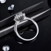 Sunflower Moissanite Ring 1.0c/1.5c/2.0c/3.0c