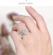 10K/14k White  gold plated Ring With Oval Moissanite