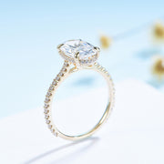 18K/14K/10K/white  gold plated Ring with 4ct Oval Moissanite