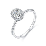 10K white  gold plated Natural moissanite set