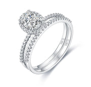 10K white  gold plated Natural moissanite set