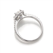 1.0Ct Classic Emerald Cut Moissanite Engagement Ring set in silver