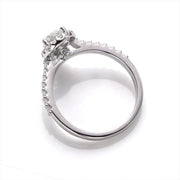 1.0Ct Pear Cut Moissanite Engagement Ring Set in Sterling Silver