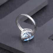Silver Ring with 5.75ct Blue Topaz