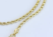 14k gold plated rope chain with diamond key charm