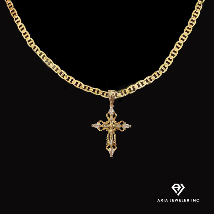 Chain with Elegant Golden Crucifix