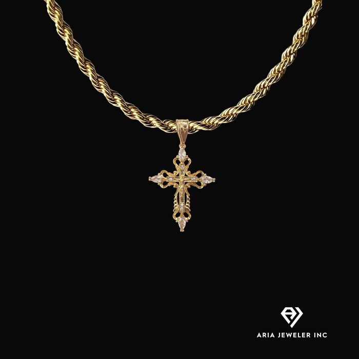 Chain with Elegant Golden Crucifix