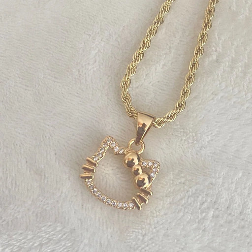 Gold Necklace with Hello Kitty Pendent