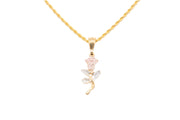 Chain with Pink Rose Pendant