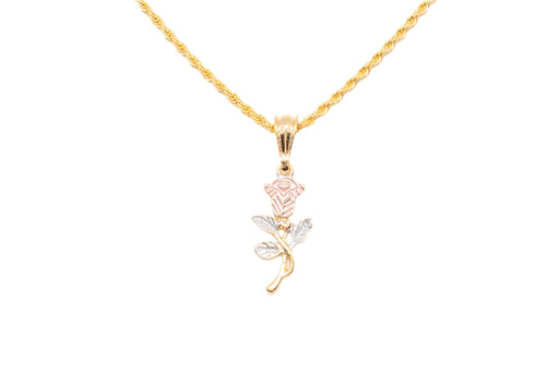 Chain with Pink Rose Pendant