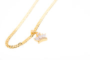 Chain with Gold Diamond Crown Pendant