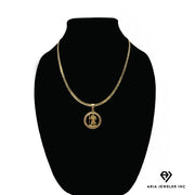 Gold Necklace with Saint Christopher Charm