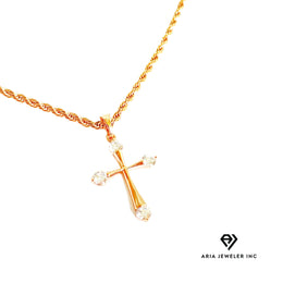 Rose gold cross with stones P30