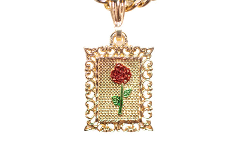 Chain with Red Rose Pendant