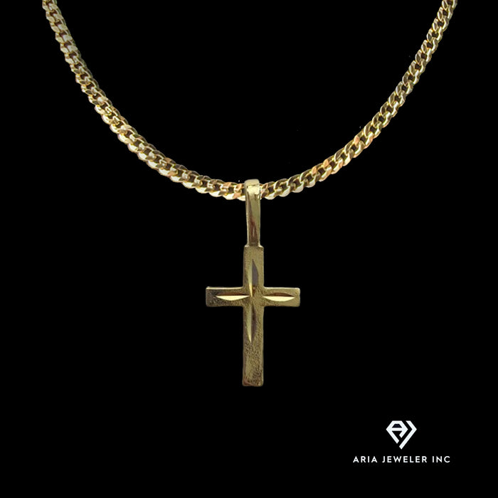 Chain with Indented Cross Pendant