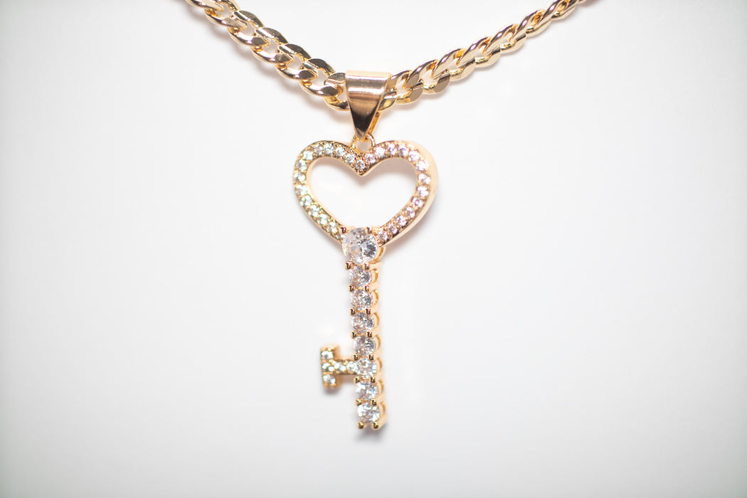 Chain with Golden Key to Your Heart Pendant