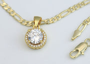 Chain with Round Diamond Pendant