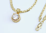 Chain with Round Diamond Pendant