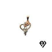 Chain with Gold Rose Heart Pendant